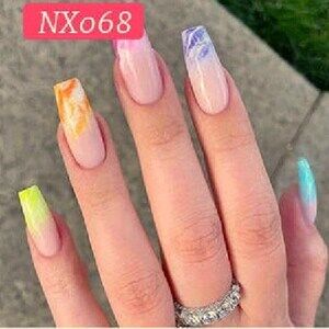 Rainbow Swirl Press On Nail Set